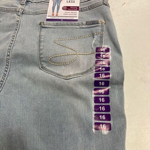 SEVEN7 Women’s Slimming Control Top Jeans Size 16 Inseam 29.5 Skinny High Waist - Picture 3 of 12